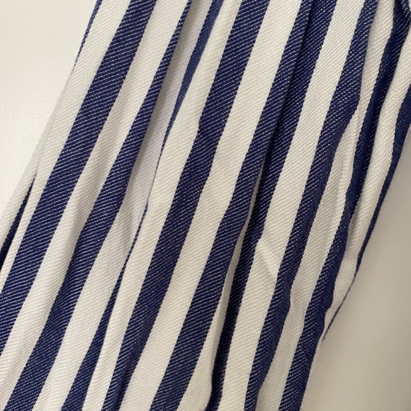 Zara Blue and White Striped Buttoned Blouse - Picture 6 of 7